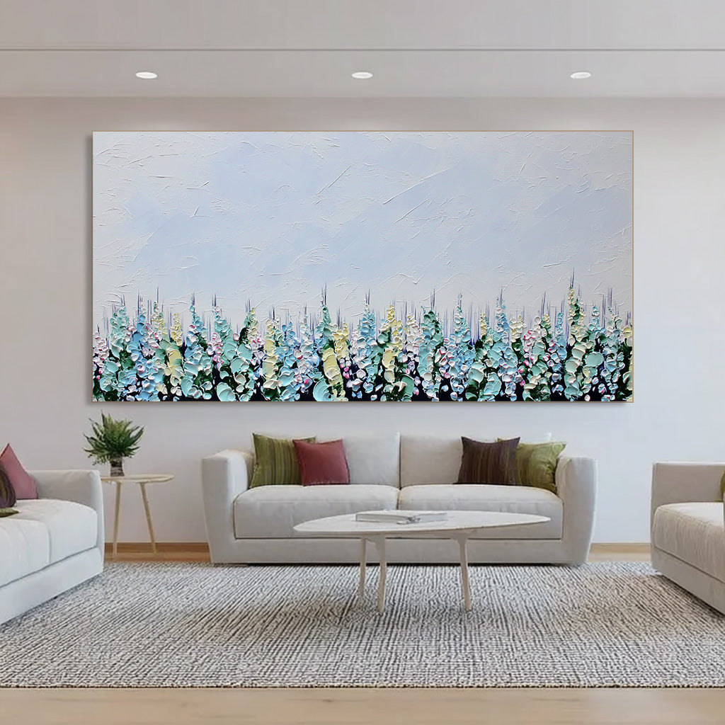 Boundary Line of the Flower Sea large flower field wall art for home decor