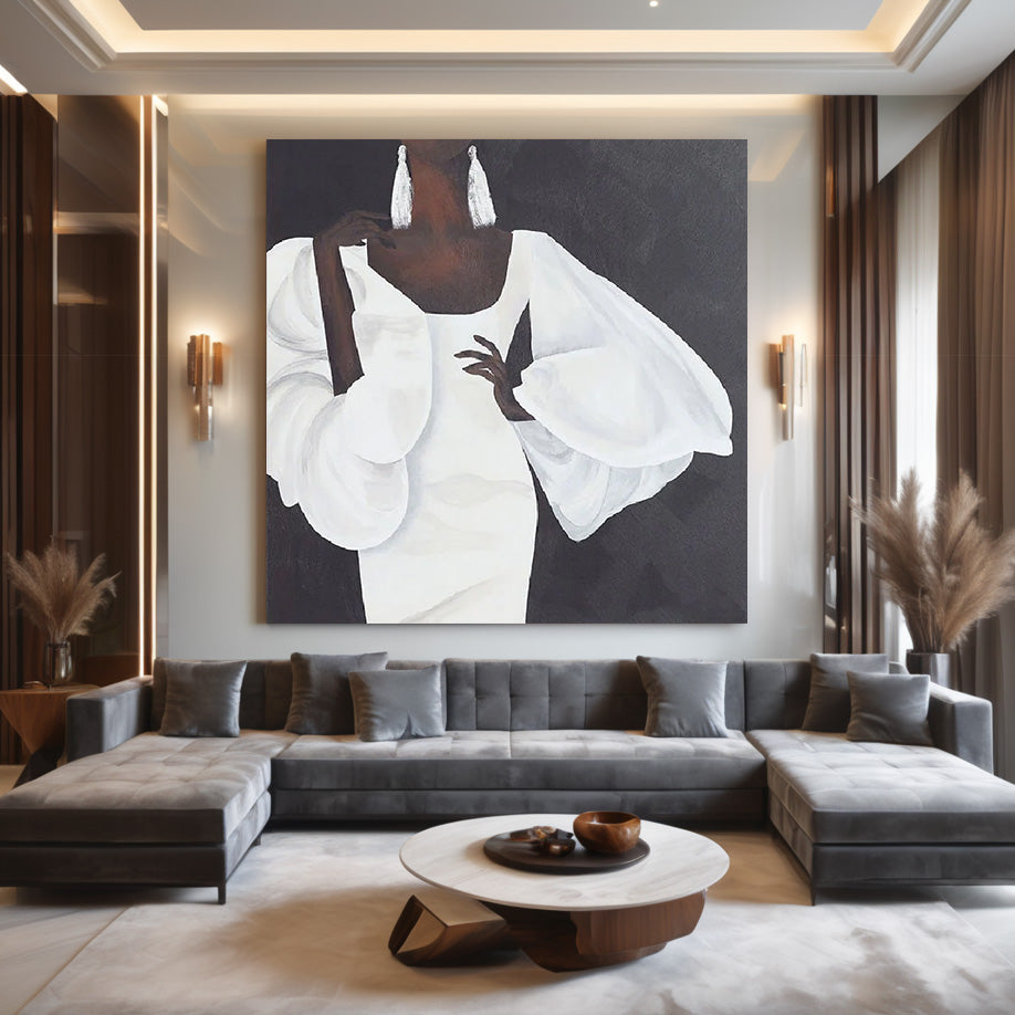 Bride in the Evening large monochrome wall art for minimalist decor