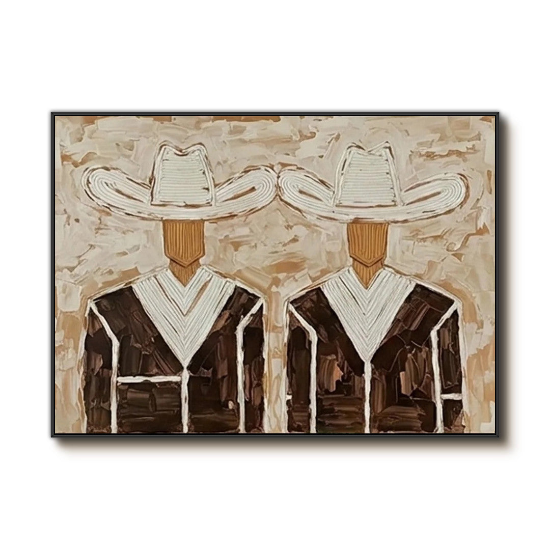 textured Western cowboy wall art on a clean white background