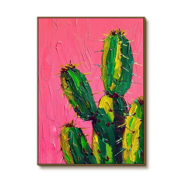 Original Textured Abstract Wall Art - Cactus I - Hues Art Lab