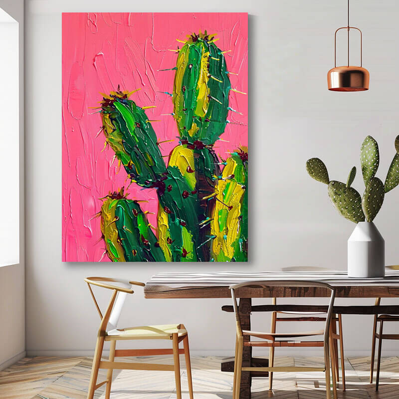 Original Textured Abstract Wall Art - Cactus I - Hues Art Lab