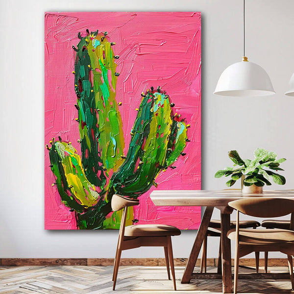 Original Textured Abstract Wall Art - Cactus - Hues Art Lab