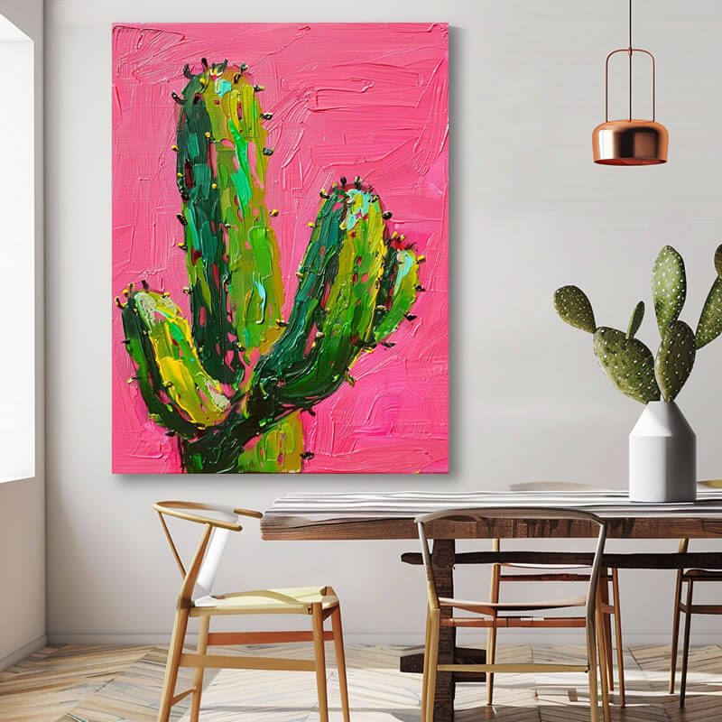 Original Textured Abstract Wall Art - Cactus - Hues Art Lab