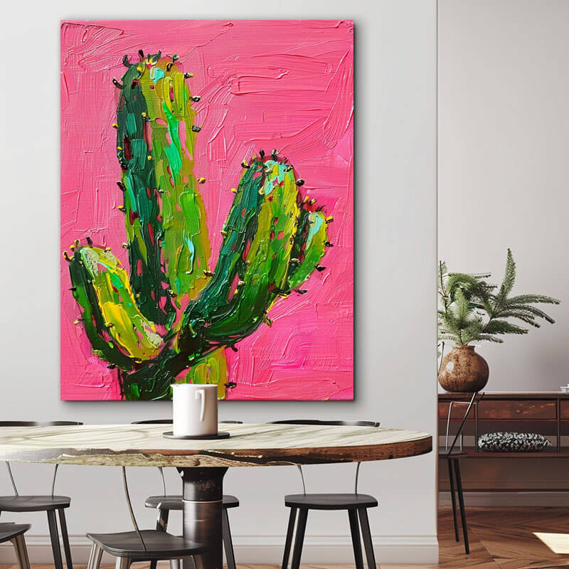 Original Textured Abstract Wall Art - Cactus - Hues Art Lab