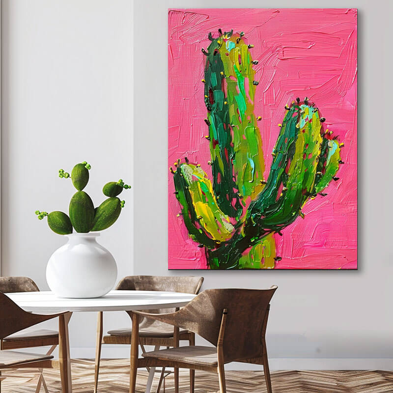 Original Textured Abstract Wall Art - Cactus - Hues Art Lab