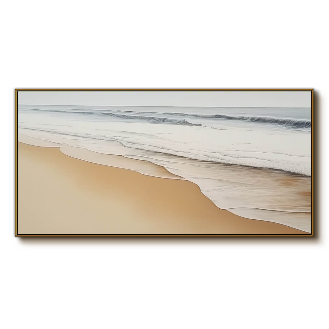 Serene Beach Canvas Art | Tranquil Coastal Wall Decor for Modern Homes - Calm Beach - Hues Art Lab