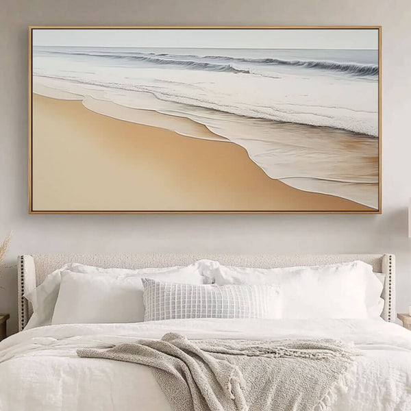 Serene Beach Canvas Art | Tranquil Coastal Wall Decor for Modern Homes - Calm Beach - Hues Art Lab