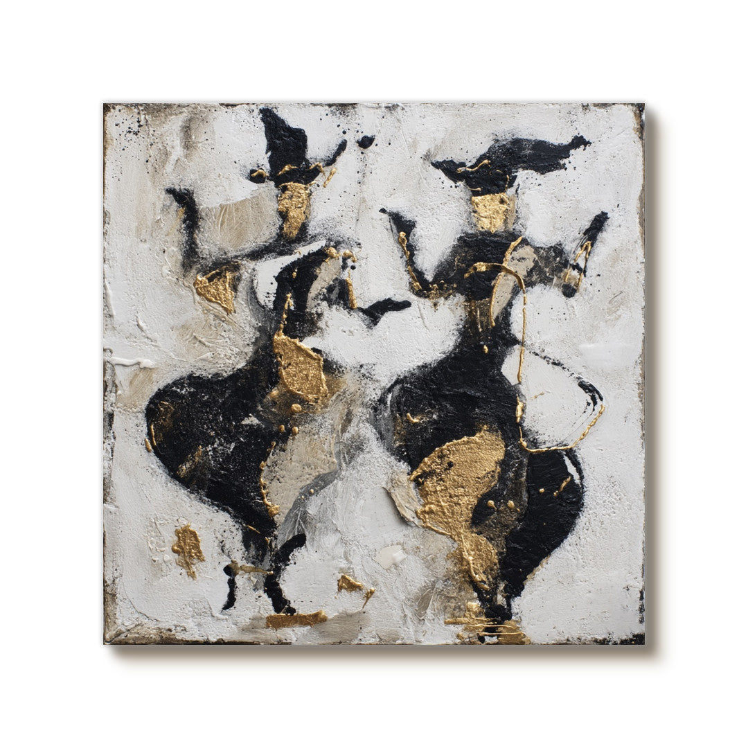 Celebration Ritual black and gold dancer artwork with ritual movement