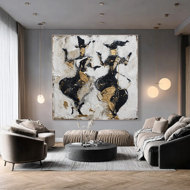 Celebration Ritual framed dancer canvas print styled in a modern room