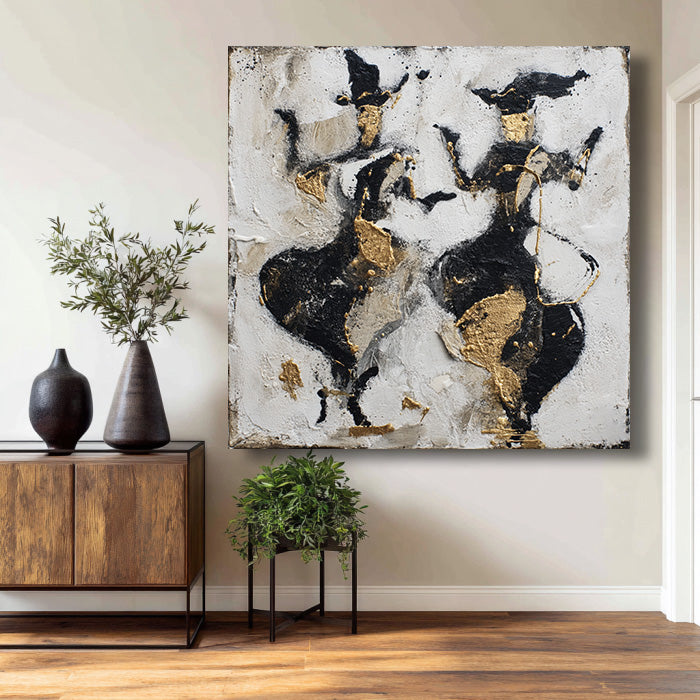 Celebration Ritual gallery view of abstract dancer canvas art