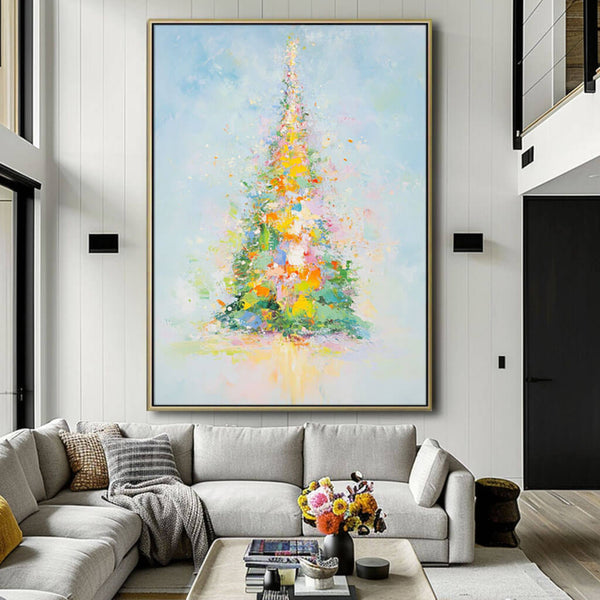 Colorful Abstract Art Painting - Christmas Glow - Hues Art Lab