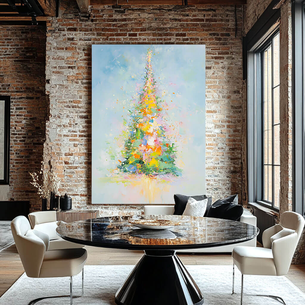 Colorful Abstract Art Painting - Christmas Glow - Hues Art Lab