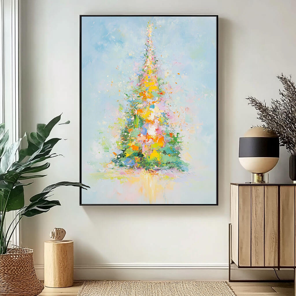 Colorful Abstract Art Painting - Christmas Glow - Hues Art Lab