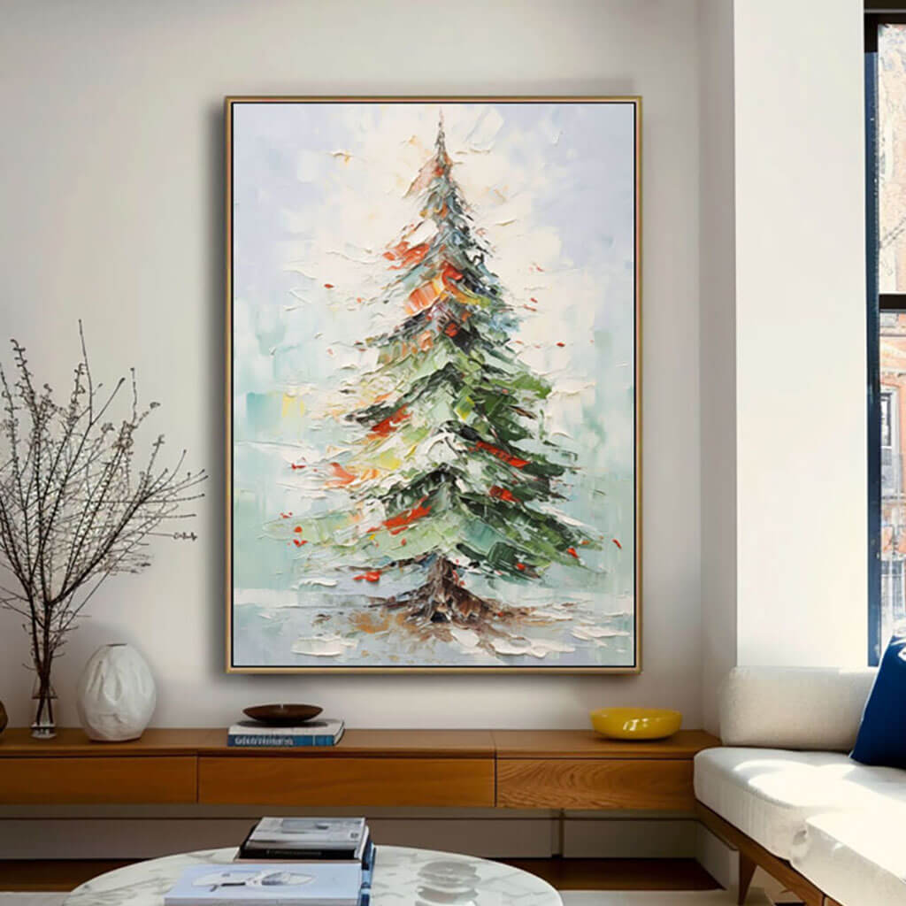 Colorful Abstract Art Painting - Christmas Tree - Hues Art Lab