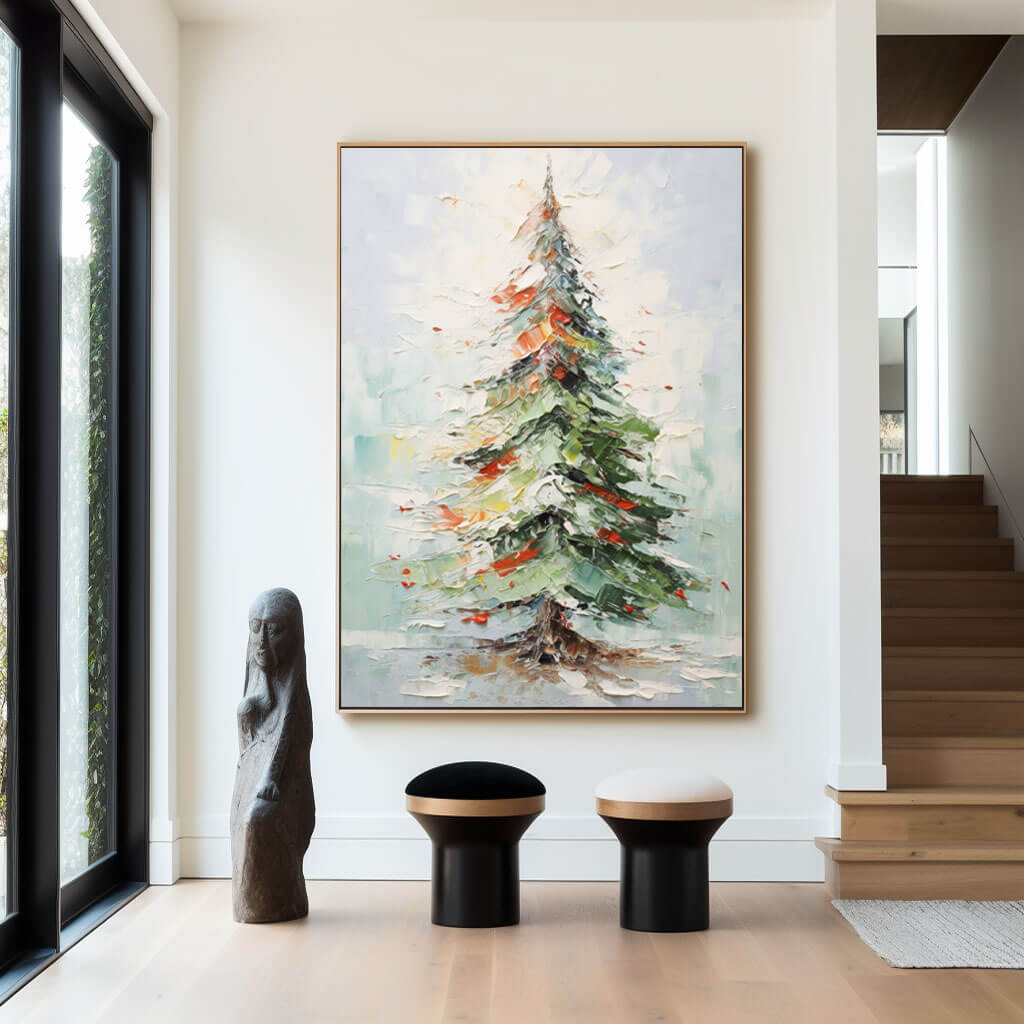 Colorful Abstract Art Painting - Christmas Tree - Hues Art Lab