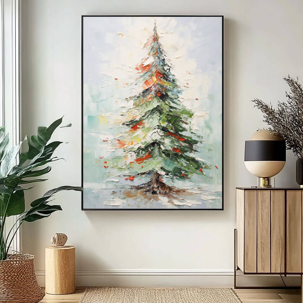 Colorful Abstract Art Painting - Christmas Tree - Hues Art Lab