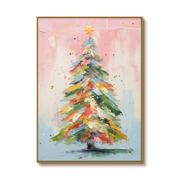 Colorful Abstract Art Painting - Christmas Tree I - Hues Art Lab