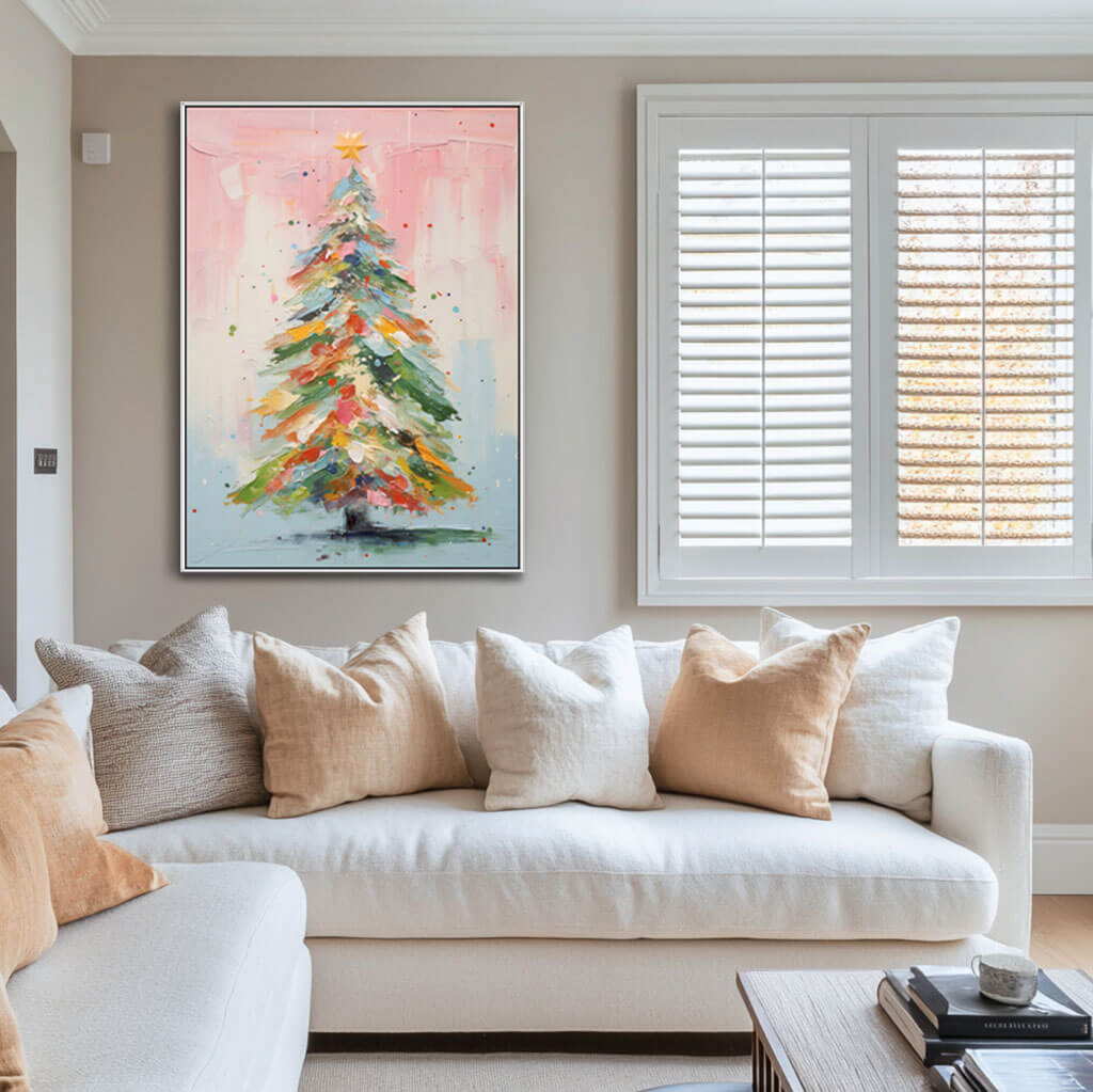 Colorful Abstract Art Painting - Christmas Tree I - Hues Art Lab