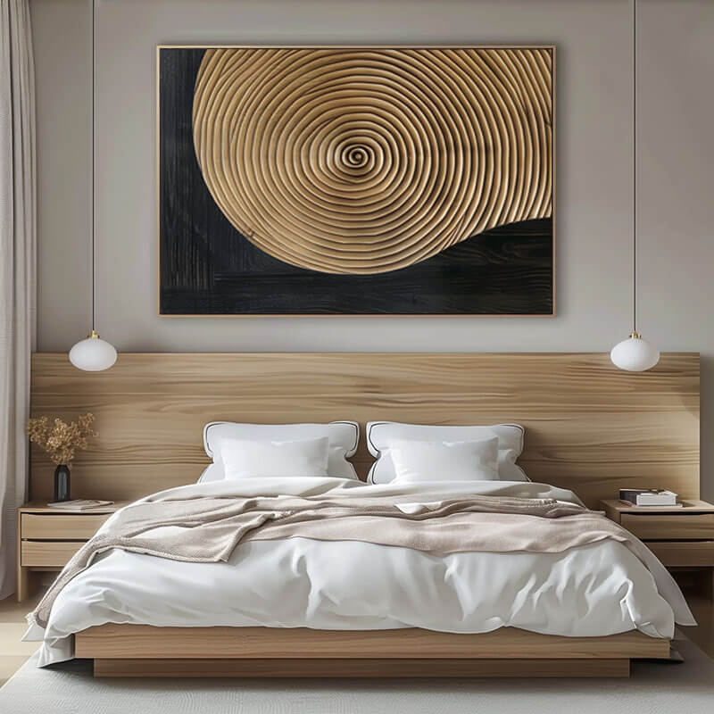 Minimalist Abstract Wall Art Painting - Circular Echoes - Hues Art Lab