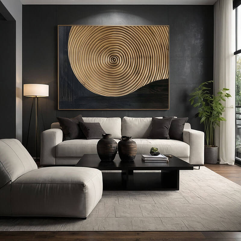 Minimalist Abstract Wall Art Painting - Circular Echoes - Hues Art Lab