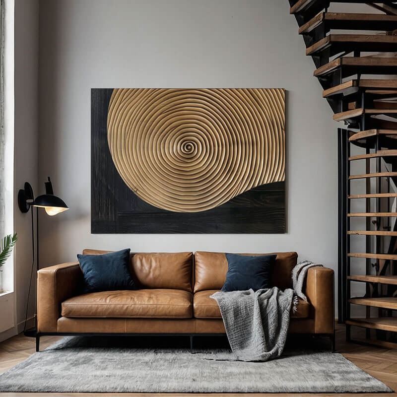 Minimalist Abstract Wall Art Painting - Circular Echoes - Hues Art Lab