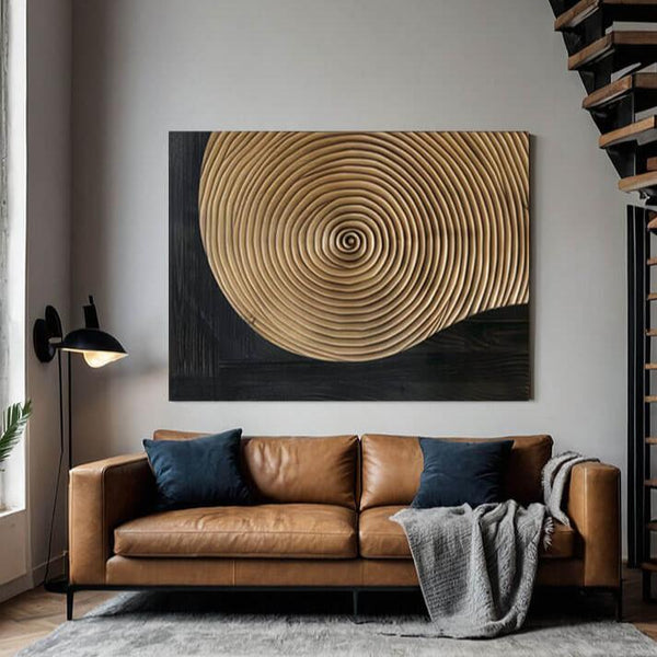 Minimalist Abstract Wall Art Painting - Circular Echoes - Hues Art Lab