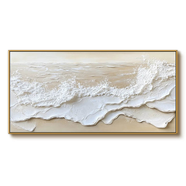 Coastal Wave - Plaster Textured Canvas Art Painting