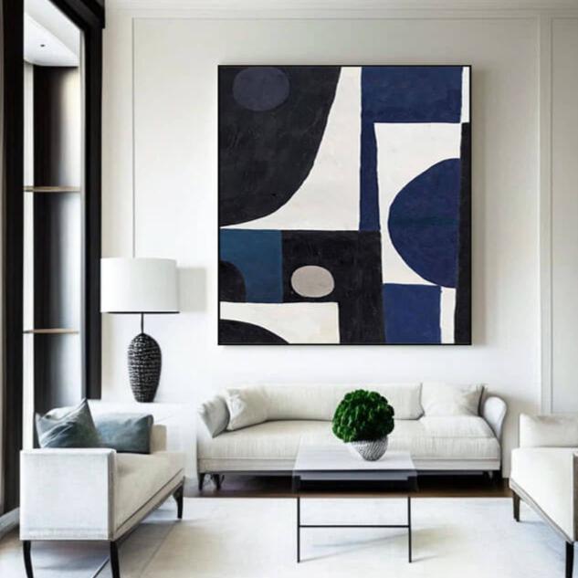 Color Geometry - Large Modern Minimalist Wall Art - Hues Art Lab