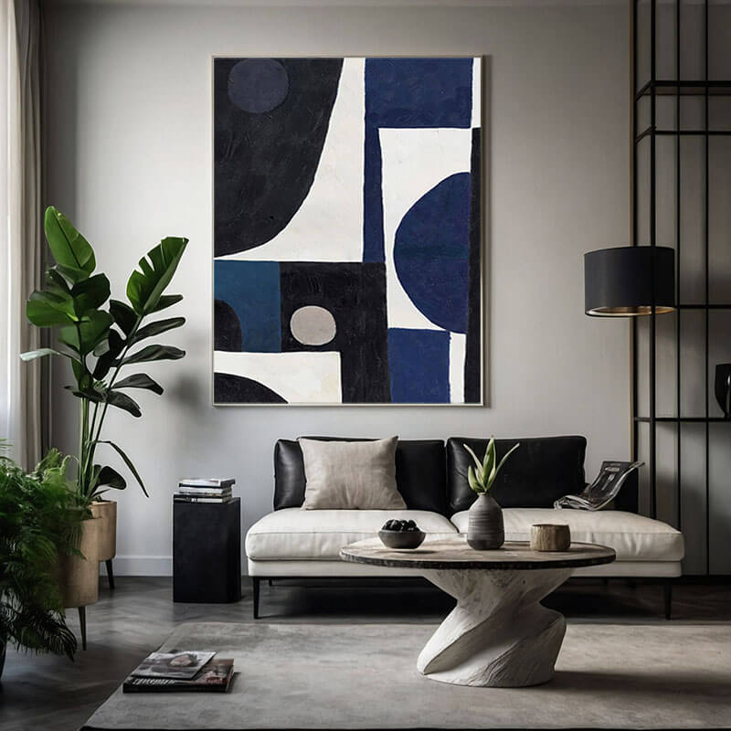 Color Geometry - Large Modern Minimalist Wall Art - Hues Art Lab