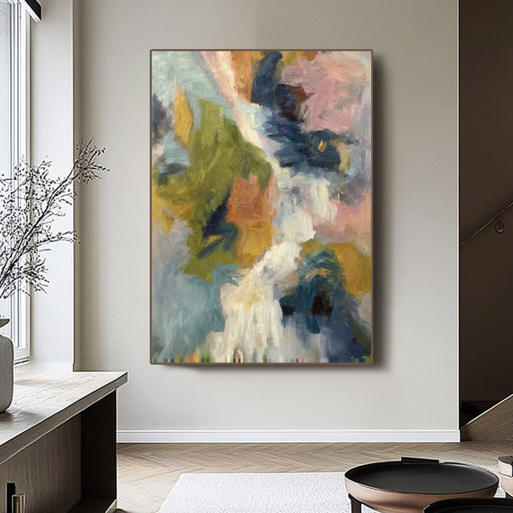 Colorful lyrical abstract wall art with vibrant geometric shapes - Color Symphonic II - Hues Art Lab