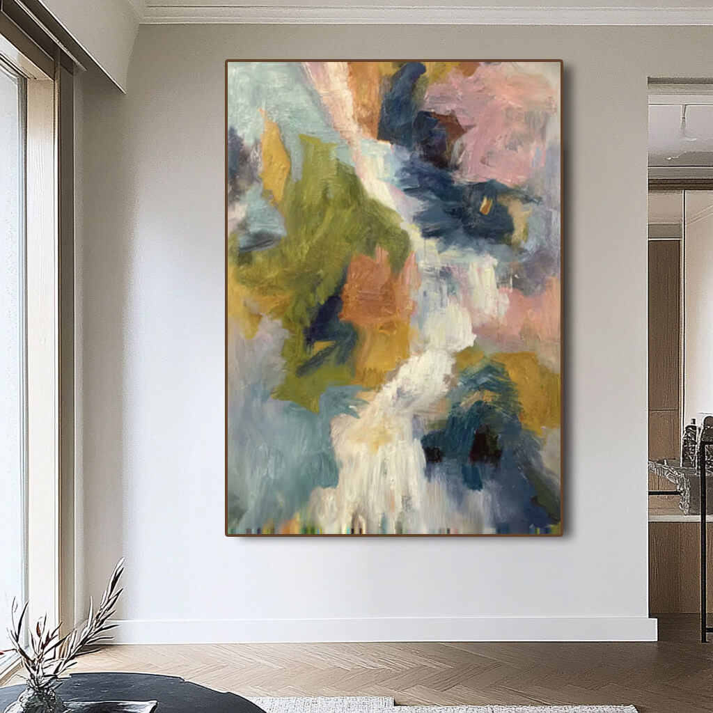 Colorful lyrical abstract wall art with vibrant geometric shapes - Color Symphonic II - Hues Art Lab