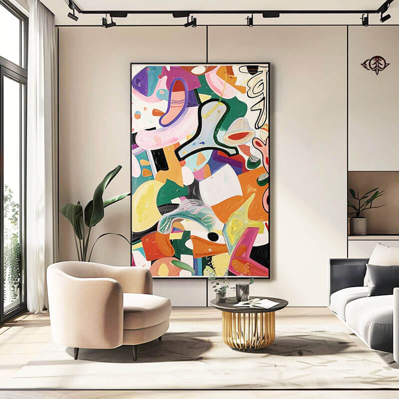 Modern Colorful Canvas Art Painting - Colorful Reverie - Hues Art Lab