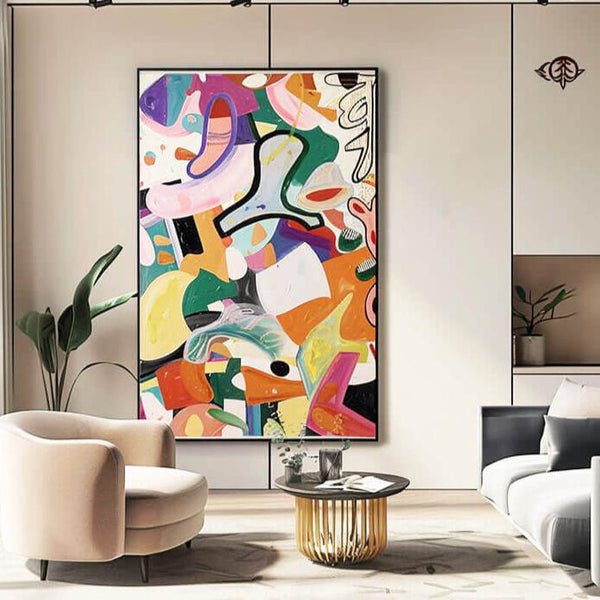 Modern Colorful Canvas Art Painting - Colorful Reverie - Hues Art Lab