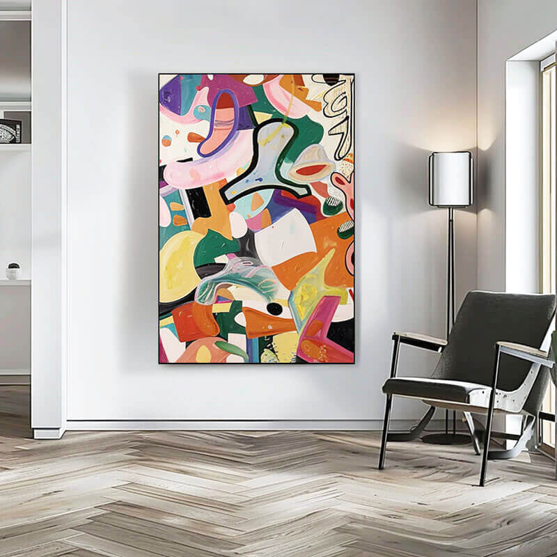 Modern Colorful Canvas Art Painting - Colorful Reverie - Hues Art Lab