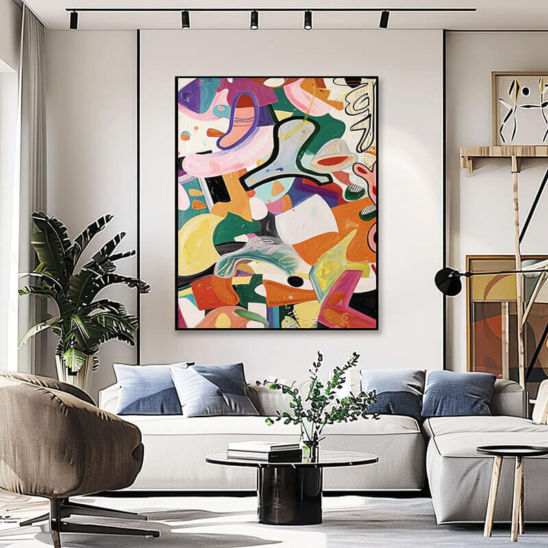 Modern Colorful Canvas Art Painting - Colorful Reverie - Hues Art Lab