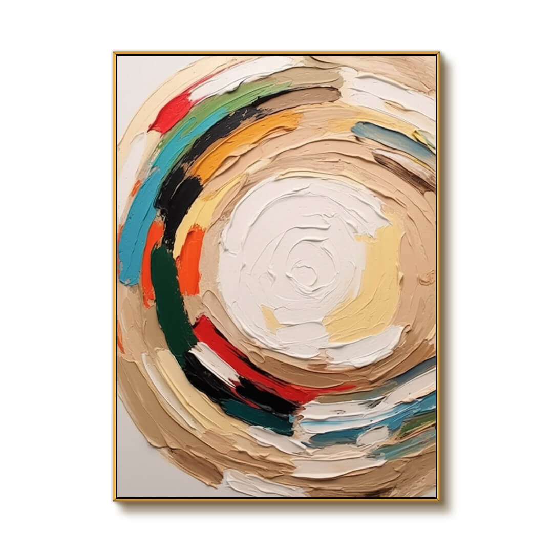 Textured Colorful Canvas Art Painting - Colorful sauce on donuts - Hues Art Lab