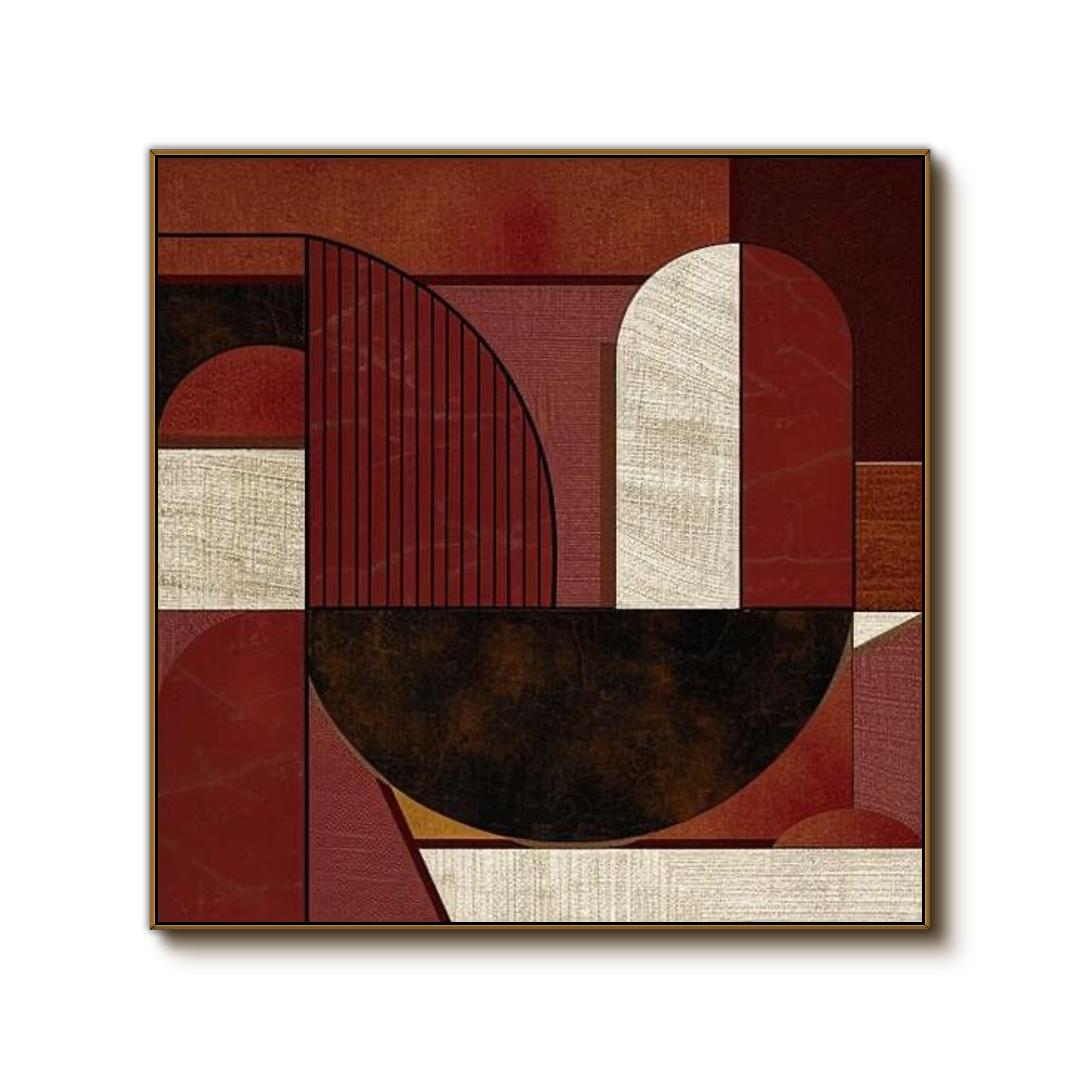 Original Abstract Art Painting - Composition I with Red and Black - Hues Art Lab