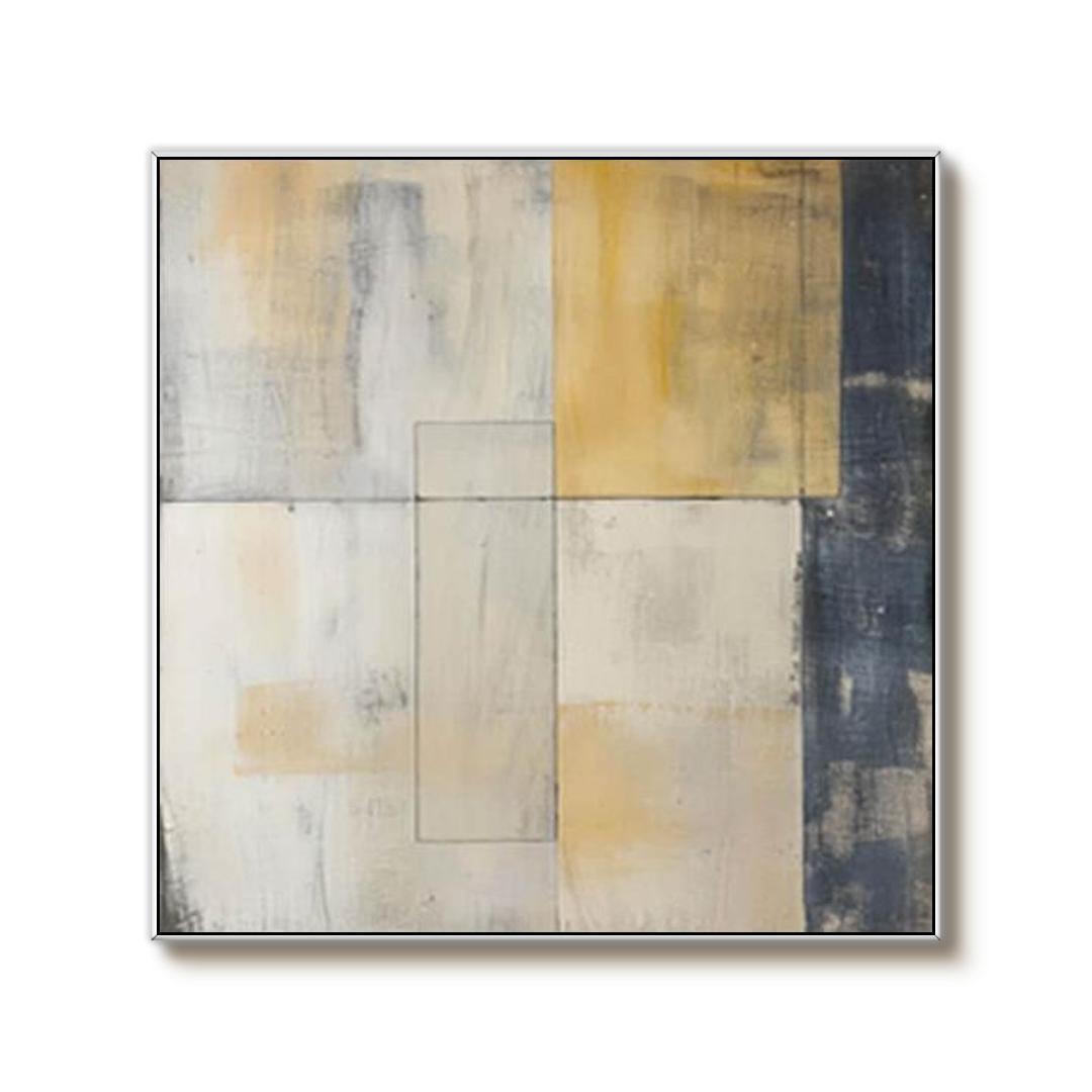 Yellow Wabi Sabi Minimalist Painting on Canvas - Composition III - Hues Art Lab