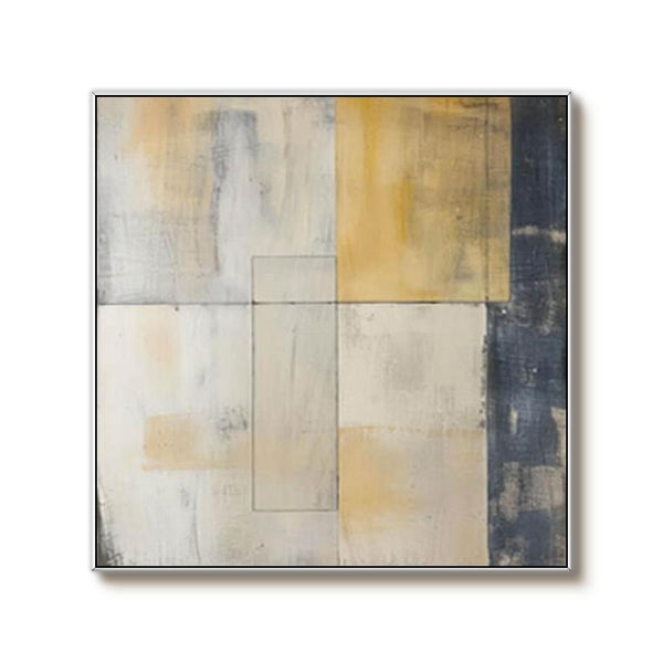 Yellow Wabi Sabi Minimalist Painting on Canvas - Composition III - Hues Art Lab