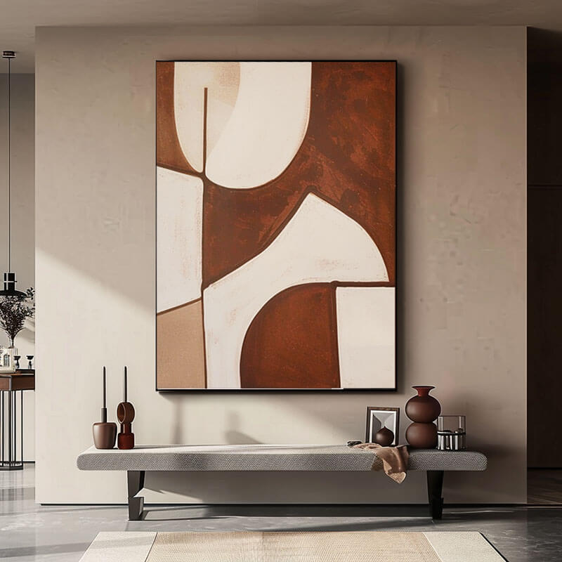 Minimalist Abstract Art Painting - Connected I - Hues Art Lab