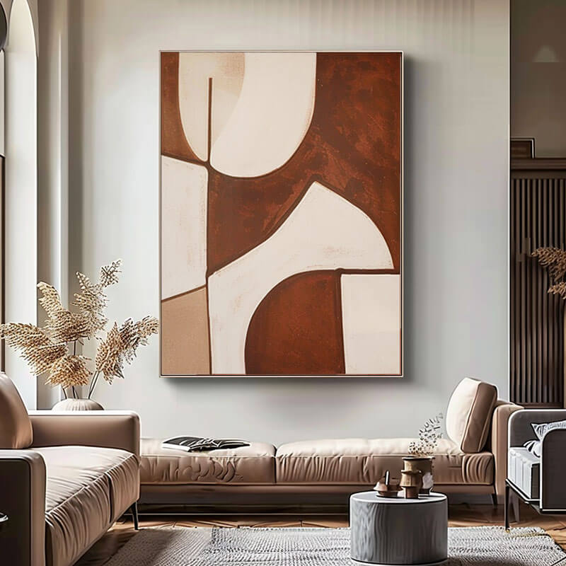 Minimalist Abstract Art Painting - Connected I - Hues Art Lab