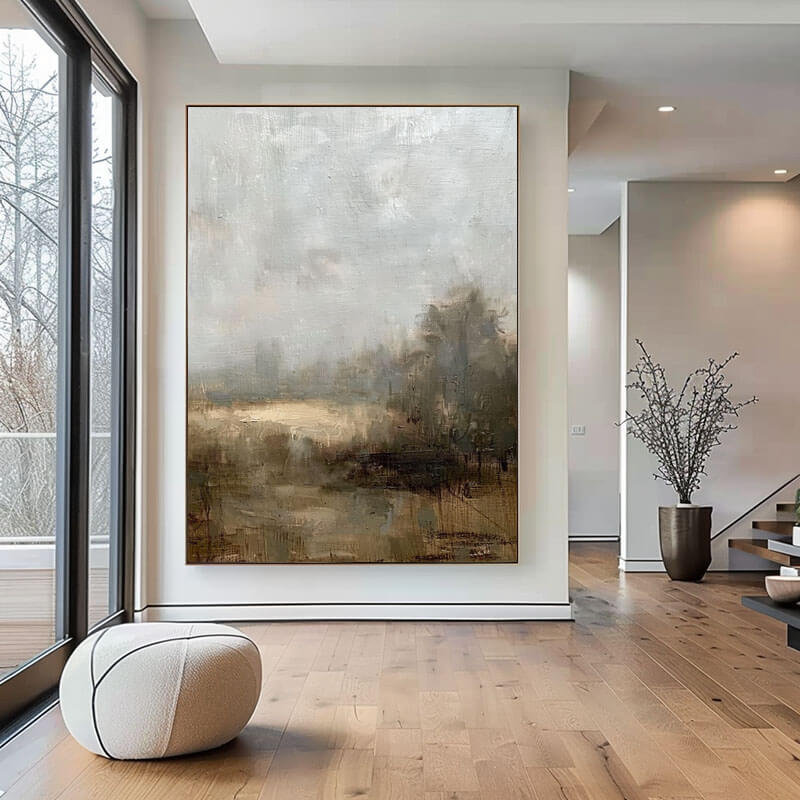 Large Wall Art Painting - Country Landscape - Hues Art Lab