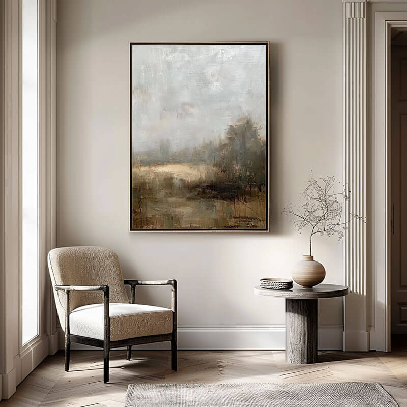 Large Wall Art Painting - Country Landscape - Hues Art Lab