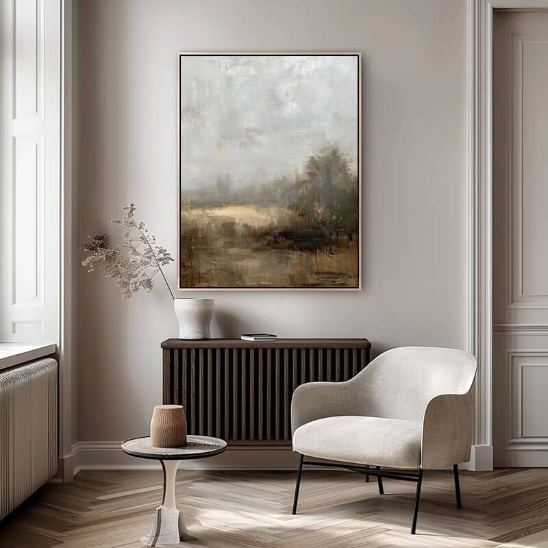 Large Wall Art Painting - Country Landscape - Hues Art Lab