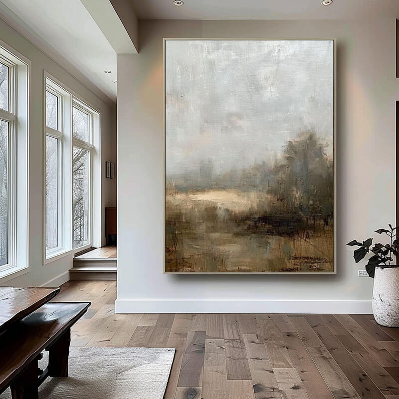 Large Wall Art Painting - Country Landscape - Hues Art Lab