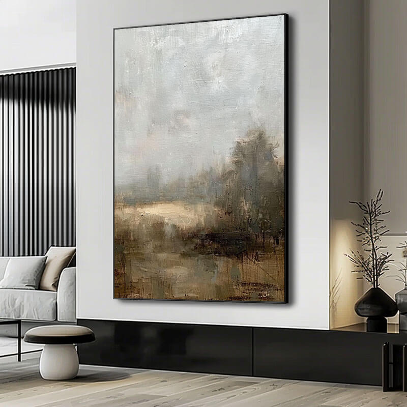 Large Wall Art Painting - Country Landscape - Hues Art Lab