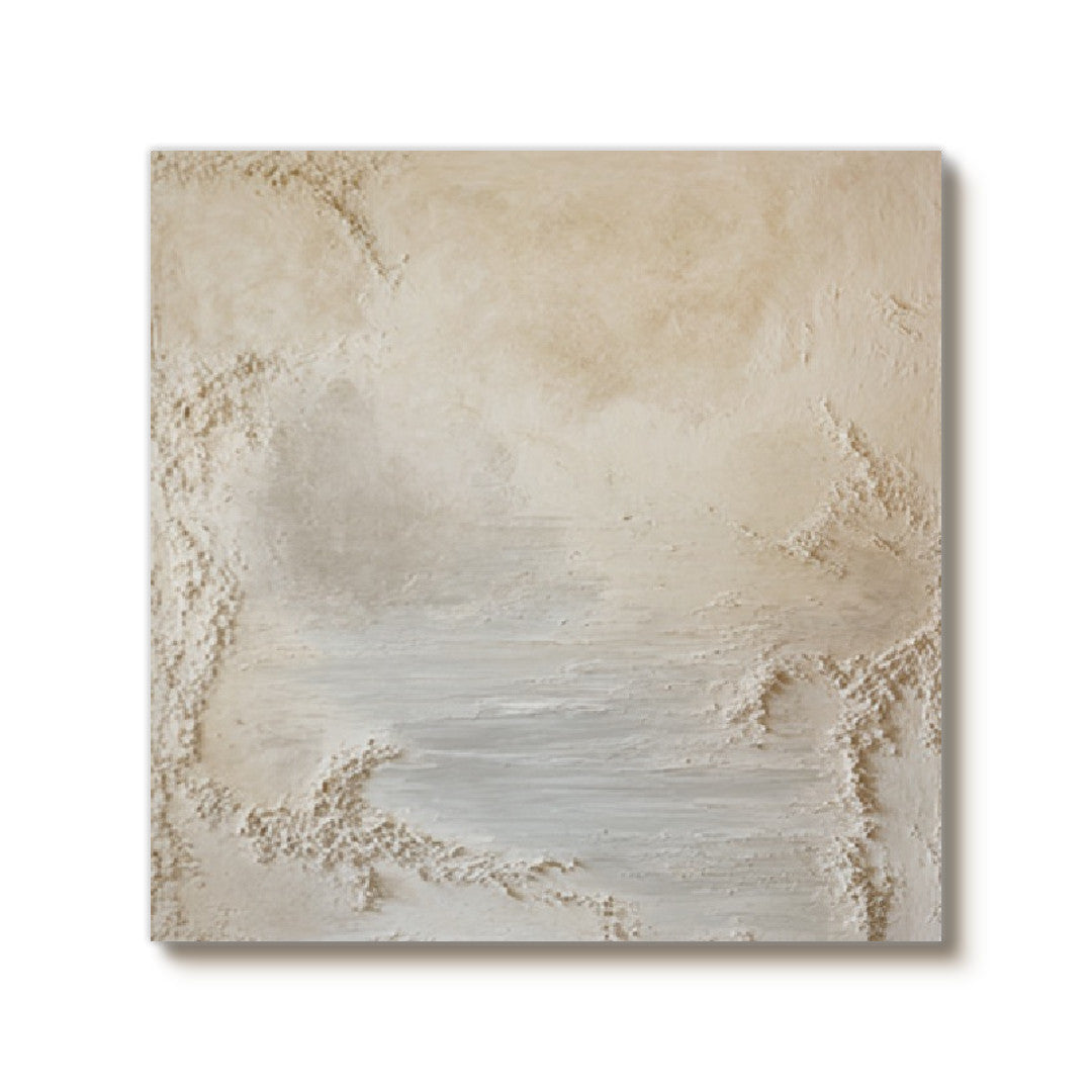 Cream and Caramel neutral abstract artwork with warm cream and caramel tones
