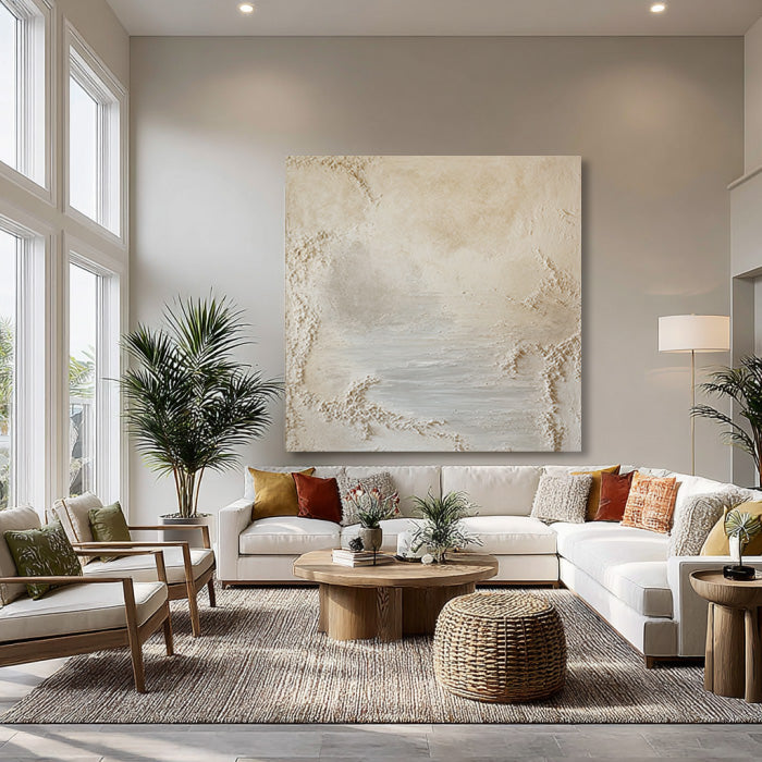Cream and Caramel large neutral wall art for warm home decor