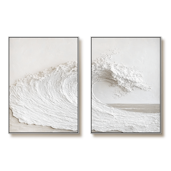 3D Textured Abstract Art Set of 2 - Curl - Hues Art Lab