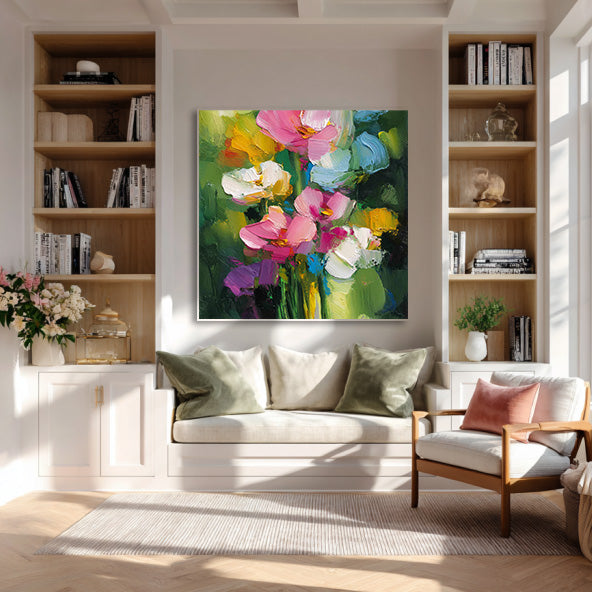 Dance of Flowers and Leaves large flower and leaf wall art for home decor